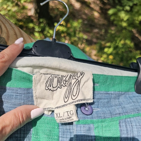 Ace & Jig Green Striped Wide Leg Pants - Picture 7 of 7